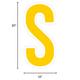 Yellow Letter (S) Corrugated Plastic Yard Sign, 30in